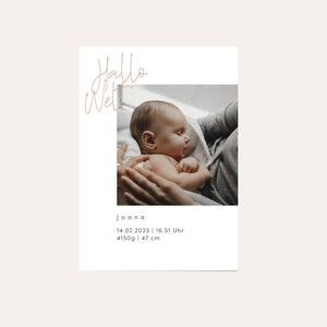 customizable thank you card Joana Acknowledgement Birth DinA6