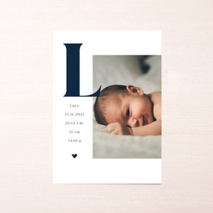 Babykarte Luca I Ab 1,50 Euro I individualisierbar Dankeskarte Danksagung Geburt Karte DinA6