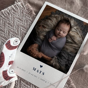 Baby card Mats I from 1.50 euros I customizable thank you card thanksgiving birth card DinA6 baby card girl boy