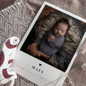 Babykarte Mats I Ab 1,50 Euro I individualisierbar Dankeskarte Danksagung Geburt Karte DinA6 Babykarte Mädchen Junge
