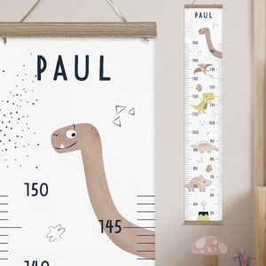 personalisierte Messlatte aus Stoff I Design Dinos