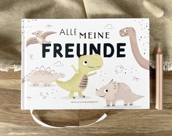 Freundebuch I Freundschaftsbuch Dinos I alle meine Freunde I Schule I Poesiealbum