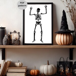 Skeleton Cross Stitch Pattern: Halloween DIY (Digital Download)#52