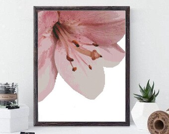 PINK ORCHID~counted cross stitch pattern #298~FLOWERS Floral Garden Nature Chart