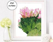 Pattern Modern Cactus Cross Stitch Design Pattern Cactus succulent Cross Stitch watercolor Art Patterns Cactus 102