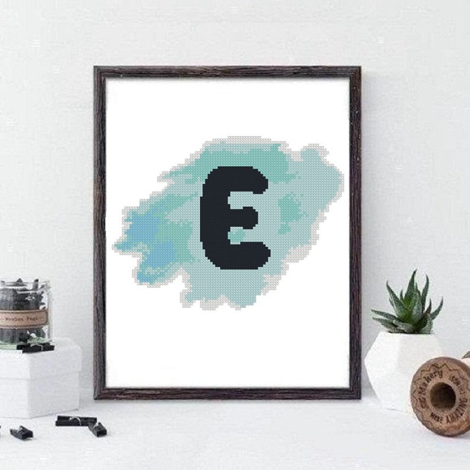 Letter E Cross Stitch Pattern Cross Stitch Pattern Cross Etsy