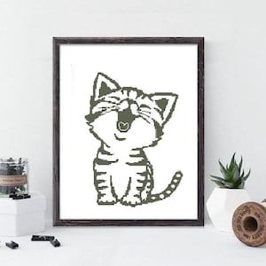 Cross stitch pattern Kitten, cross stitch pattern Cat, counted cross stitch,  instant download PDF #26,