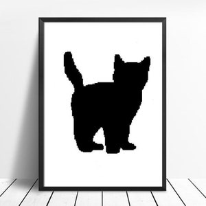 Black Cat Pattern, Modern Cross Stitch, Design Pattern , Cross Stitch Art Patterns PDF,Instant Download 117 image 8