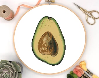 Avocado Cross Stitch Pattern: Counted Embroidery Design (Digital Download #211