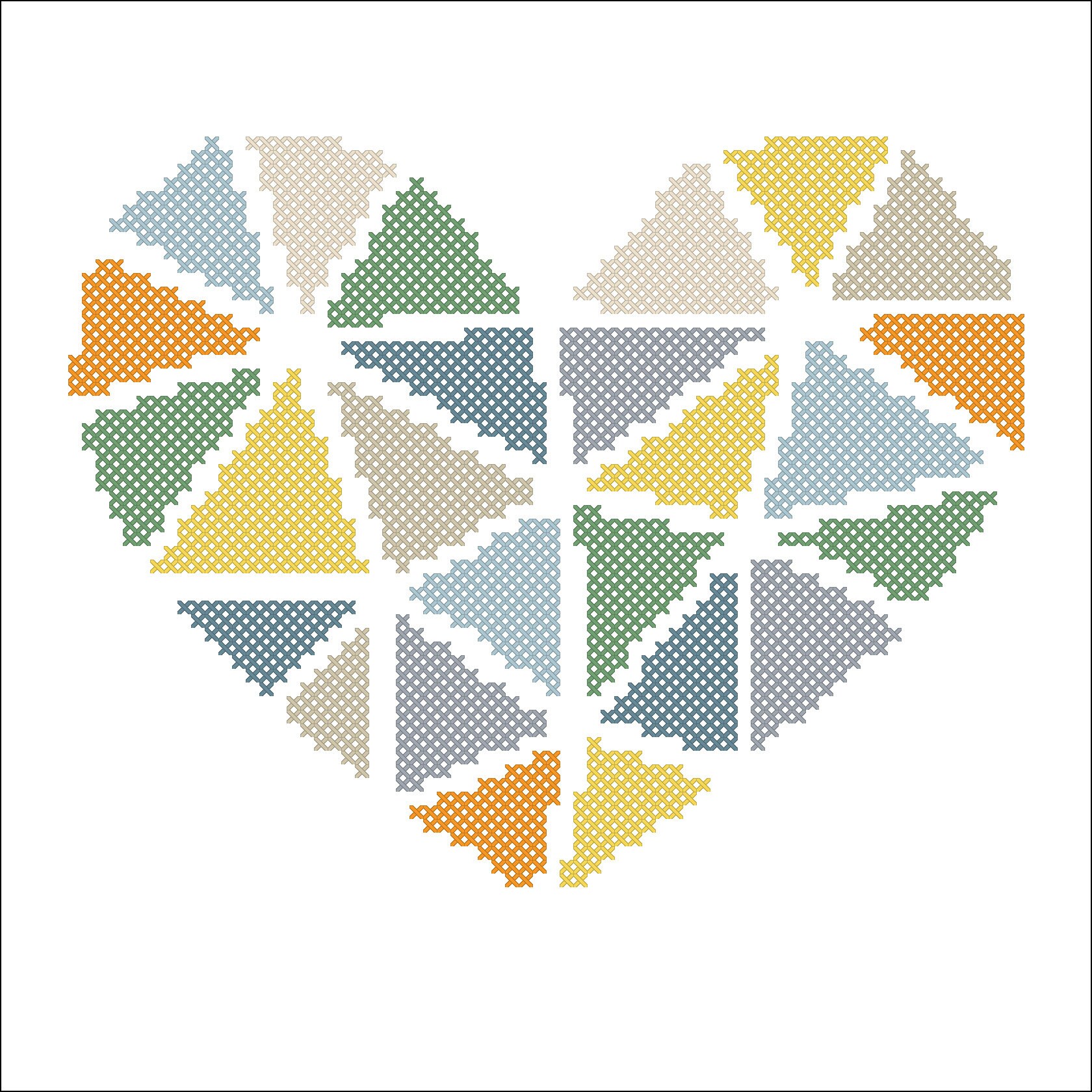 Heart Cross Stitch Pattern Geometric Cross Stitch Patterns Etsy