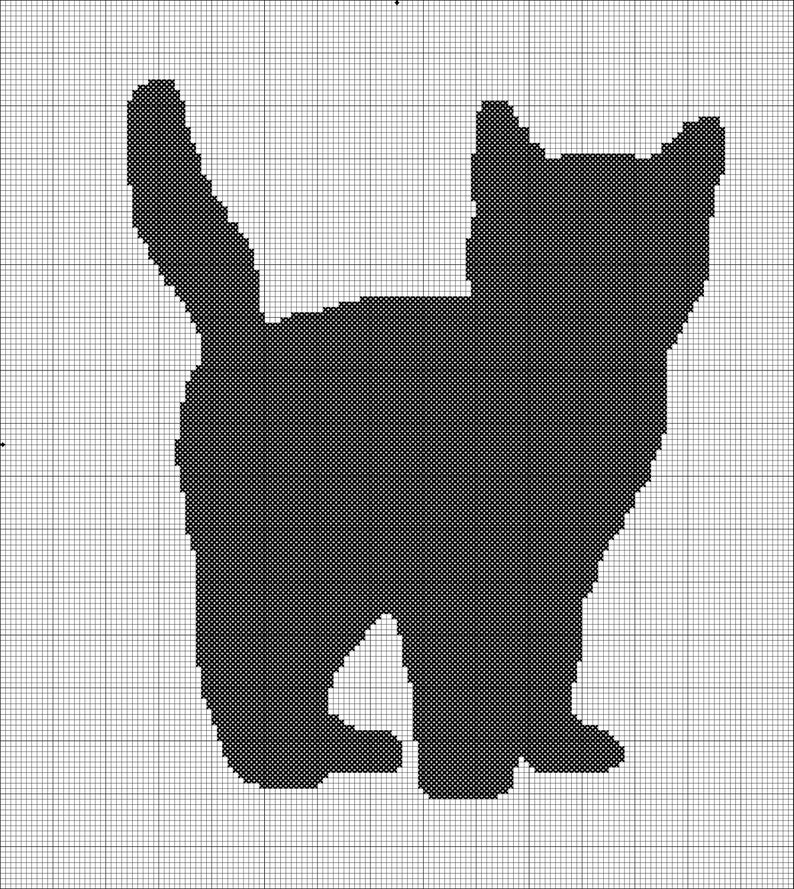 Black Cat Pattern, Modern Cross Stitch, Design Pattern , Cross Stitch Art Patterns PDF,Instant Download 117 image 5