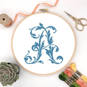 Letter A cross stitch pattern Counted cross stitch Instant digital download #229