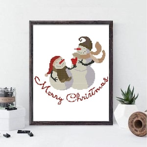 Christmas cross stitch pattern Snowman cross stitch Counted cross stitch #78