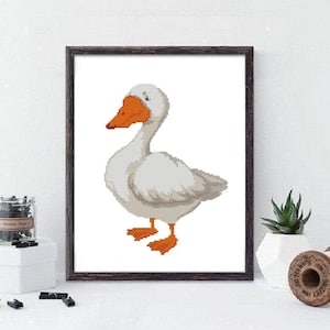 Goose Cross Stitch Pattern: Modern Animal Design (PDF Download) #338