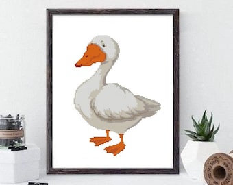 Goose Cross Stitch Pattern: Modern Animal Design (PDF Download) #338