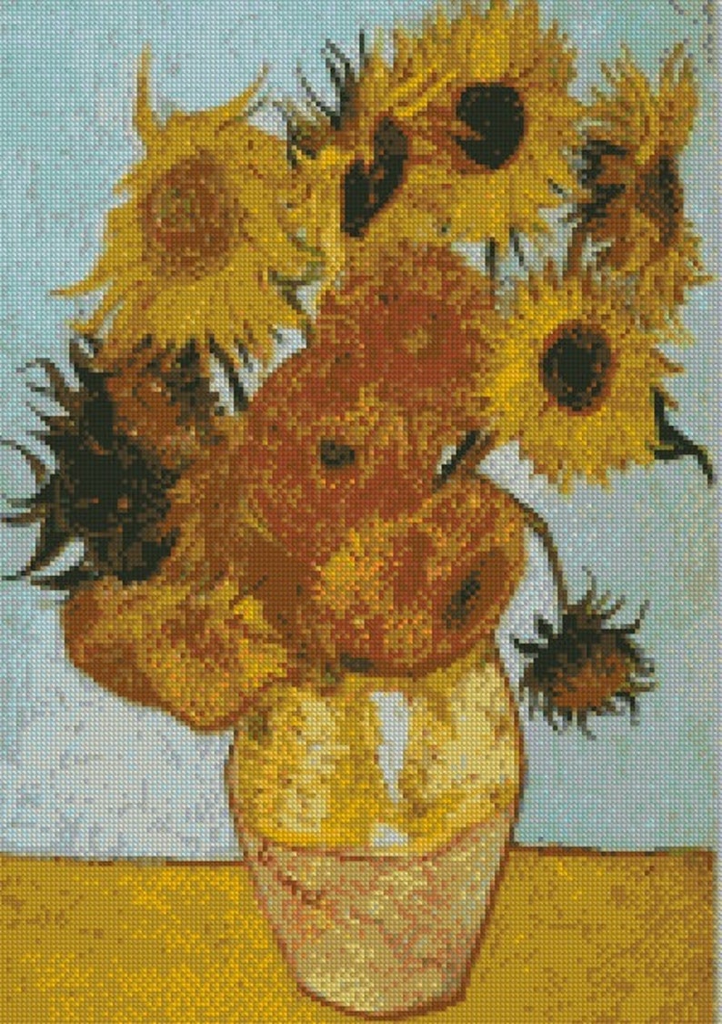 Sunflowers Cross Stitch Pattern Van Gogh Cross Stitch Pattern Etsy