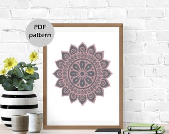 Mandala Cross Stitch Pattern: Counted PDF Download #551