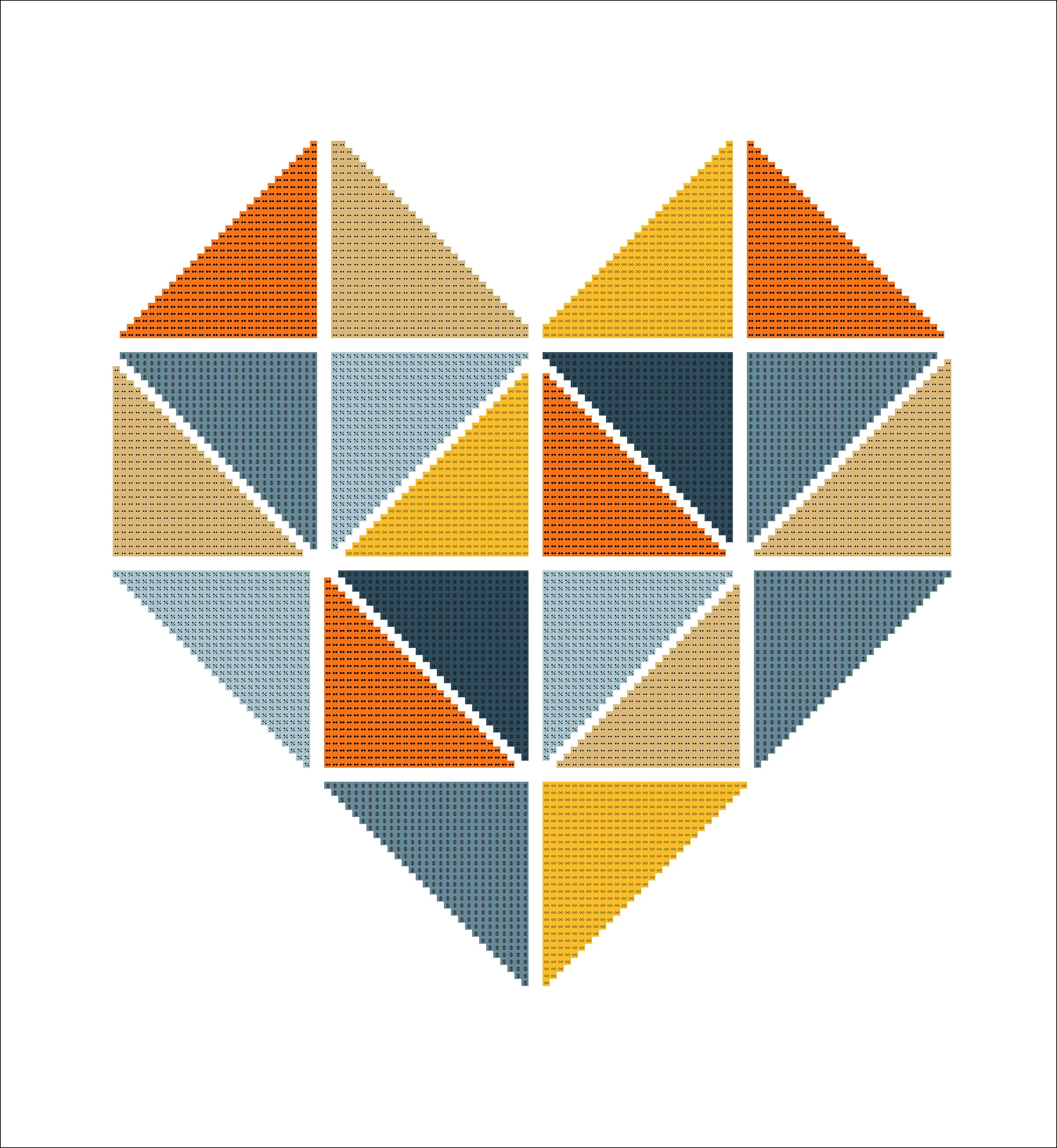 Heart Cross Stitch Pattern Geometric Cross Stitch Patterns Etsy