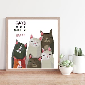 Cats Cross Stitch Pattern: Counted Embroidery Design (PDF Download #59)