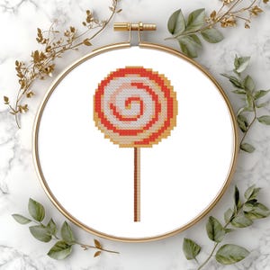 Lollipop Cross Stitch Pattern: Mini Candy Design (Digital Download) #49