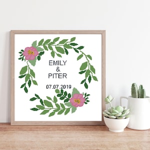 Wedding Cross Stitch pattern, modern Cross Stitch Pattern, wedding Cross Stitch Counted Download PDF #323
