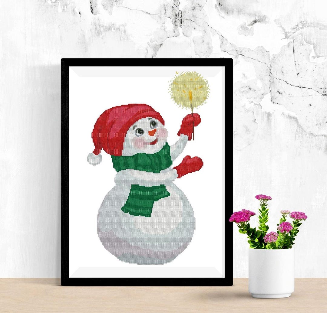 Christmas Snowman Cross Stitch Pattern: Holiday PDF (digital Download ...