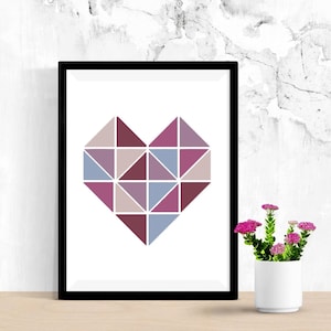 Heart Cross Stitch pattern , Geometric Cross Stitch patterns, Modern Cross Stitch Pattern , Download PDF #258