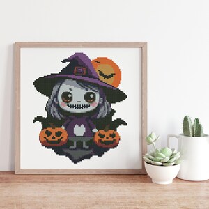 Halloween counted cross stitch pattern Instant digital download #188