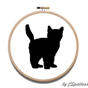 Black Cat Pattern, Modern Cross Stitch, Design Pattern , Cross Stitch Art Patterns PDF,Instant Download 117 image 3