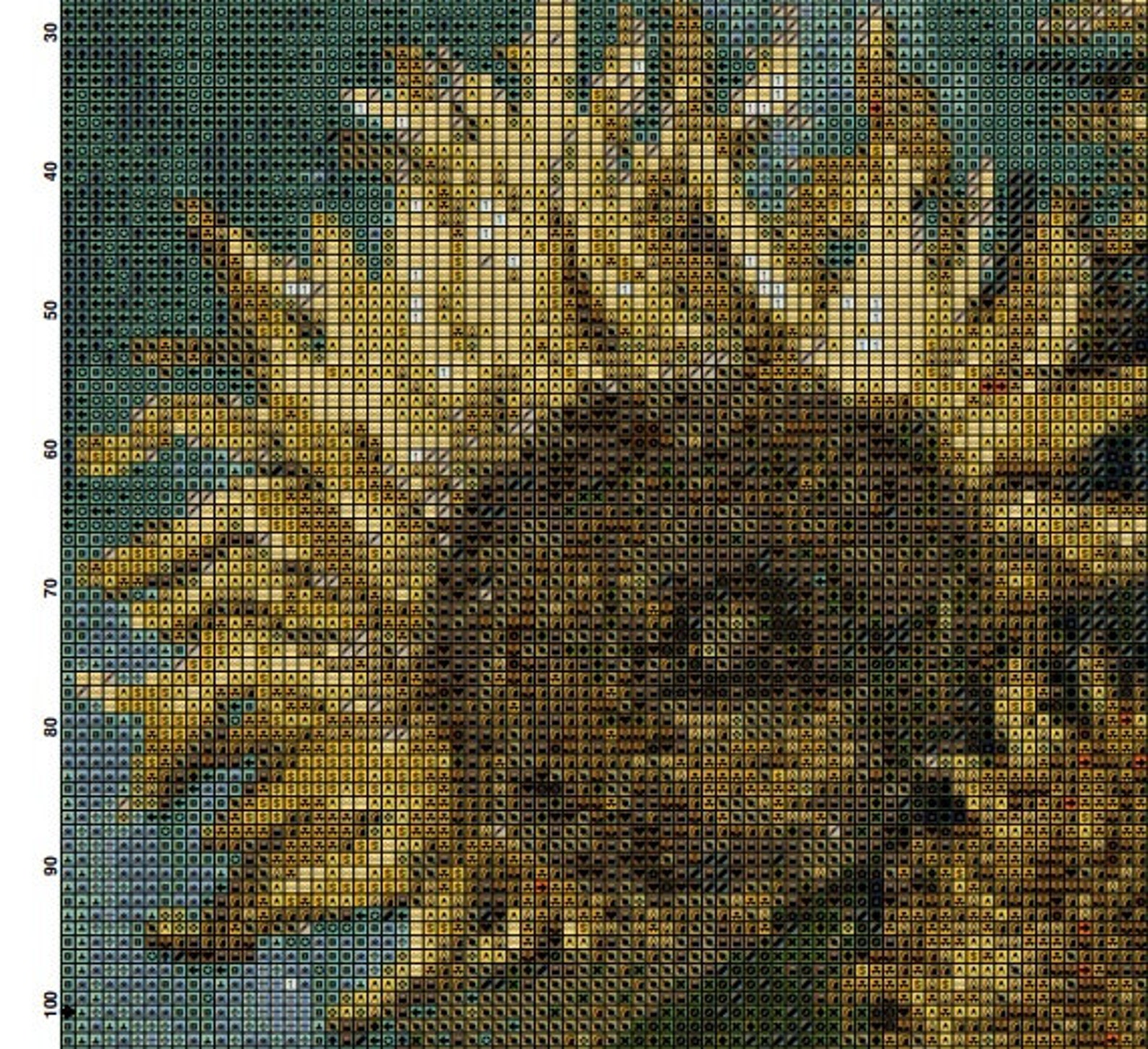 Sunflowers Cross Stitch Pattern Cross Stitch Van Gogh Etsy