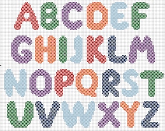 Alphabet Cross Stitch Pattern: Colorful ABC Design (PDF Pattern)#426