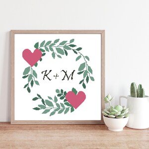 Wedding Cross Stitch  Pattern Personalized Cross Stitch Pattern  Instant Digital  Download PDF#167