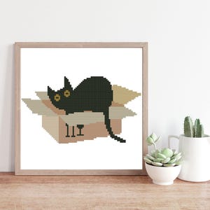 Funny cat cross stitch pattern Counted pattern Instant digital download #72