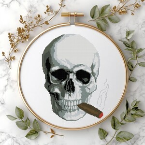 Skull Halloween Cross Stitch Pattern: Instant Download (PDF)#109