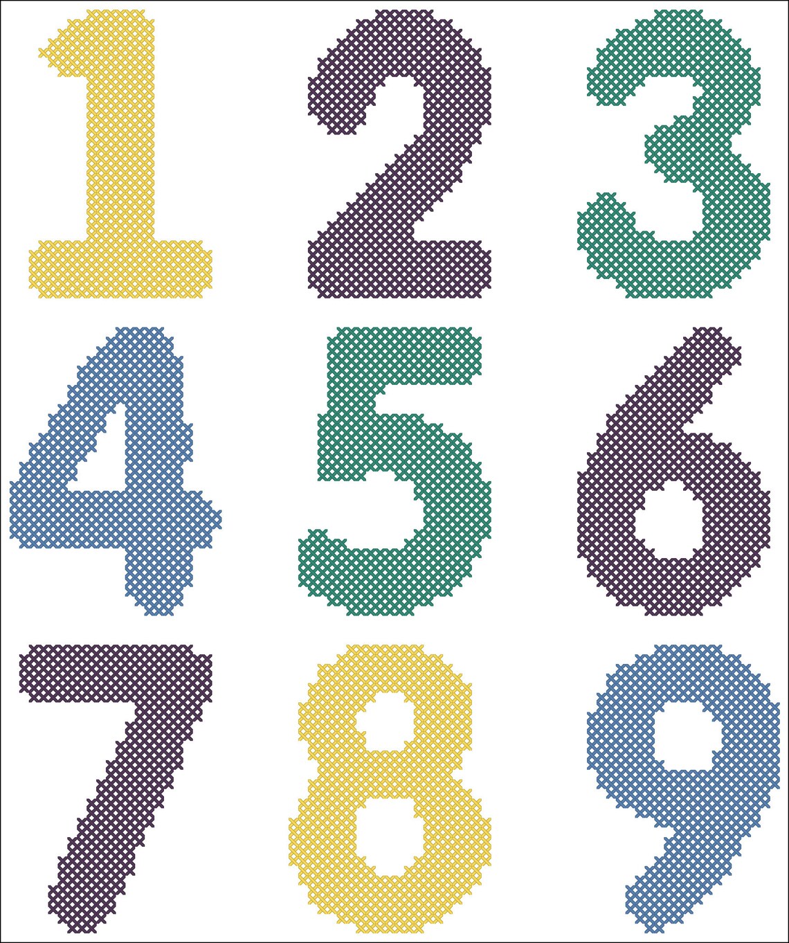 Numbers Cross Stitch Pattern Cross Stitch Pattern Cross - Etsy Israel