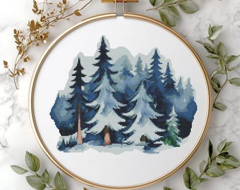 Forest Cross Stitch Pattern: Counted Design (PDF Download) #32