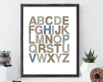 Alphabet Cross Stitch Pattern,Monogram  cross stitch pattern, cross stitch instant download PDF #332