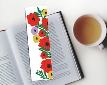 Floral Cross Stitch Bookmark Pattern (PDF Pattern)#22