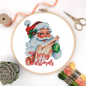 Christmas cross stitch pattern Santa cross stitch Instant digital download #235