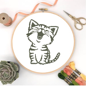 Cross stitch pattern Kitten, cross stitch pattern Cat, counted cross stitch,  instant download PDF #26,