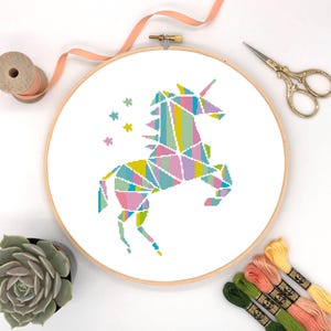 Unicorn counted cross stitch pattern  Instant digital download #183