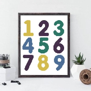 Numbers  Cross Stitch Pattern, cross stitch pattern, cross stitch instant download PDF #459