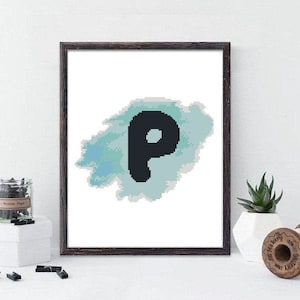 Letter P Cross Stitch Pattern, cross stitch pattern, cross stitch instant download PDF #453