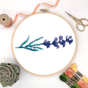 Lavender cross stitch pattern  Cross Stitch Pattern Flower  Cross Stitch Counted Download PDF #51