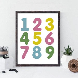 Numbers Cross Stitch Pattern, cross stitch pattern, cross stitch instant download PDF #458