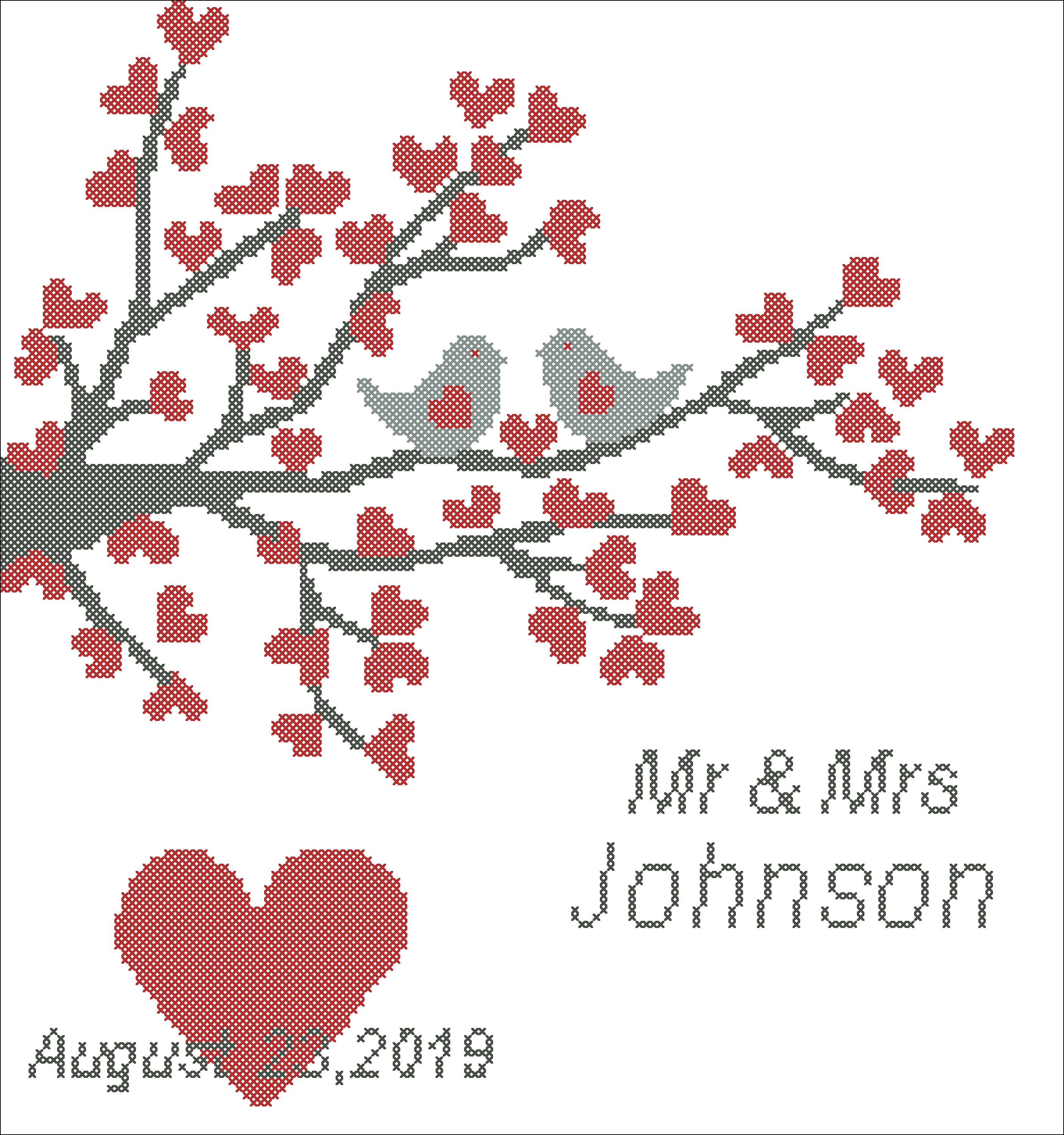 Wedding Cross Stitch Pattern Modern Cross Stitch Pattern Etsy