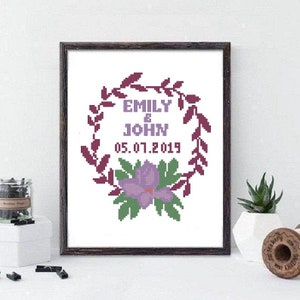 Wedding Cross Stitch pattern, modern Cross Stitch Pattern, wedding Cross Stitch Counted Download PDF #321