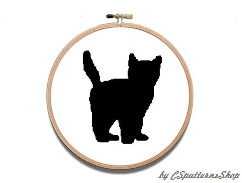 Black Cat Pattern, Modern Cross Stitch, Design Pattern , Cross Stitch Art Patterns PDF,Instant Download 117 image 6