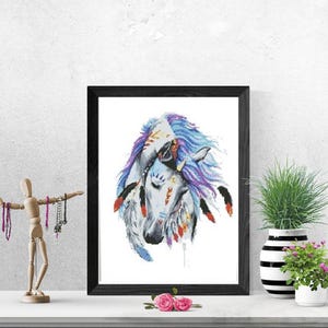 Horse Cross stitch  pattern, watercolor cross stitch pattern horse, modern cross stitch pattern , instant download PDF #33