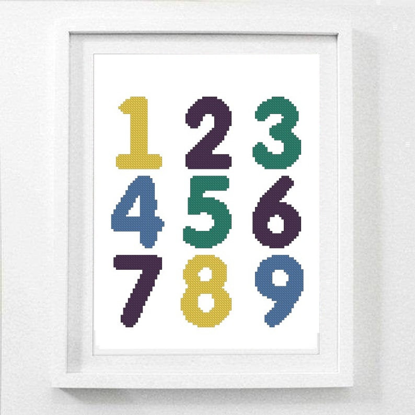 Numbers Cross Stitch Pattern Cross Stitch Pattern Cross Etsy Israel